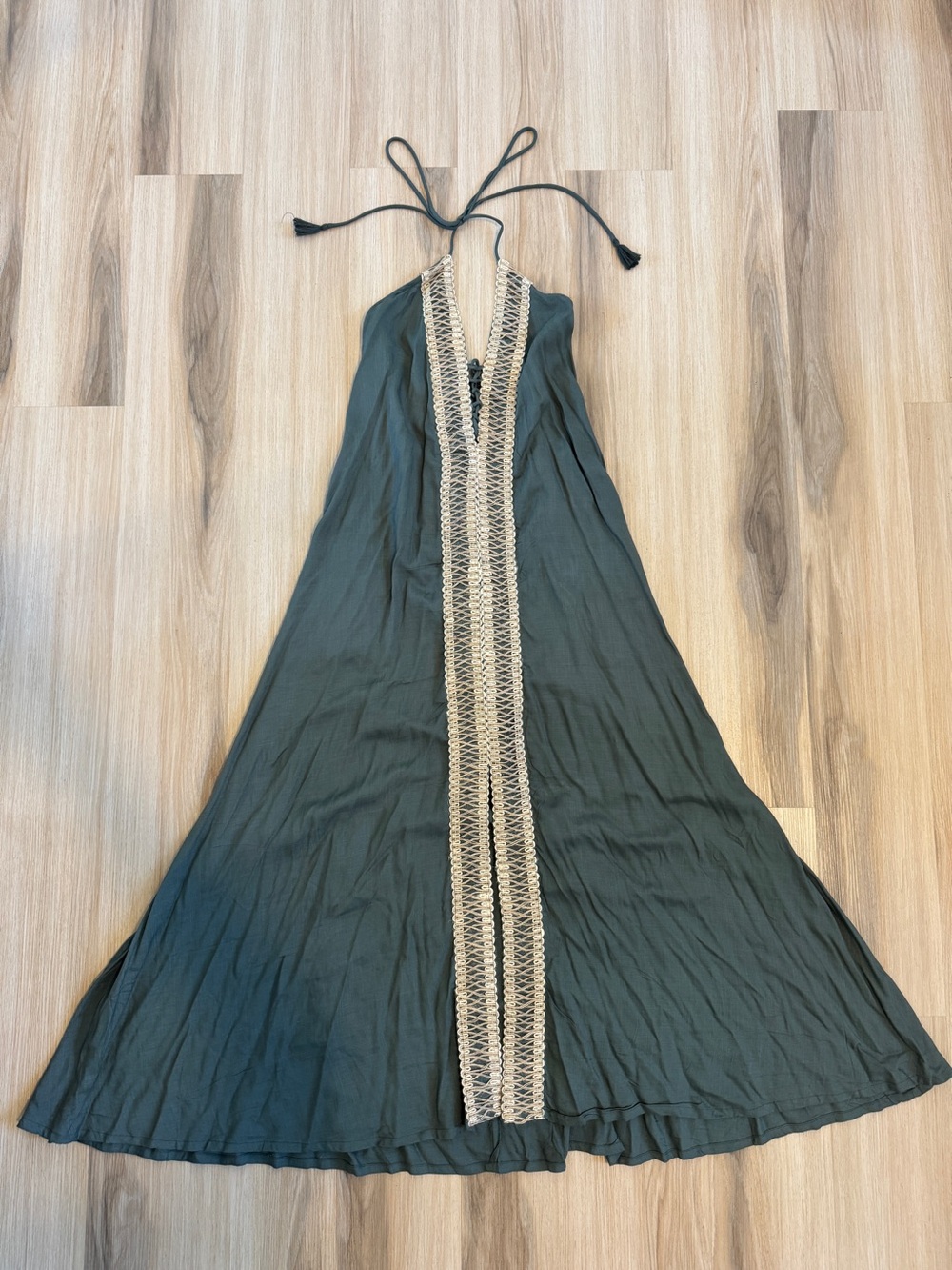 Gypsy Light Circus Boho Chic Maxi Dress with Adjustable Halter Ties
